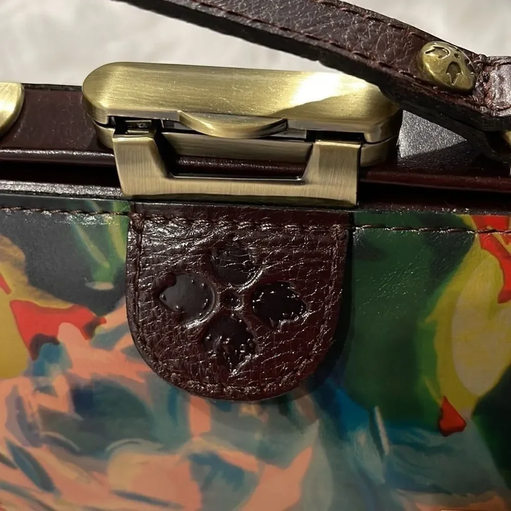 PATRICIA Nash Winter Bloom Gracchi Leather Satchel